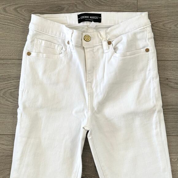 Etienne Marcel White High Rise Red Ankle Zipper Skinny Jeans Size 26 NWT $245 - Picture 6 of 12